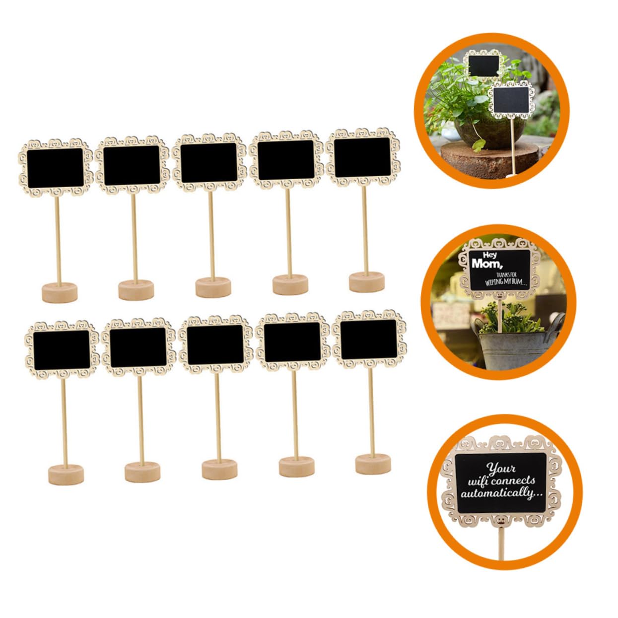 Operitacx 5 Sätze Write Board Bescherung Zeichenheft Notizzettel Decor Ort Heimbüro Hochzeit Mini-tafelschilder Erste Brettdekoration Tafeldekor Diy-tafel Heimdekoration Hölzern 10 Stück * 5