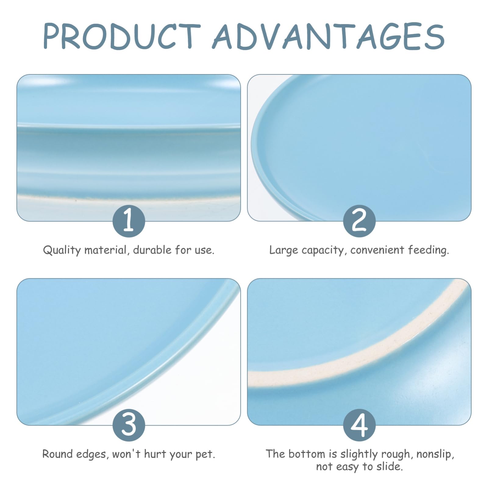 VICASKY Ceramic Cat Bowl Skid Dish for Cats Durable Pet Accessory for Food Water Stylish Design Fits Any Home Decor Present for