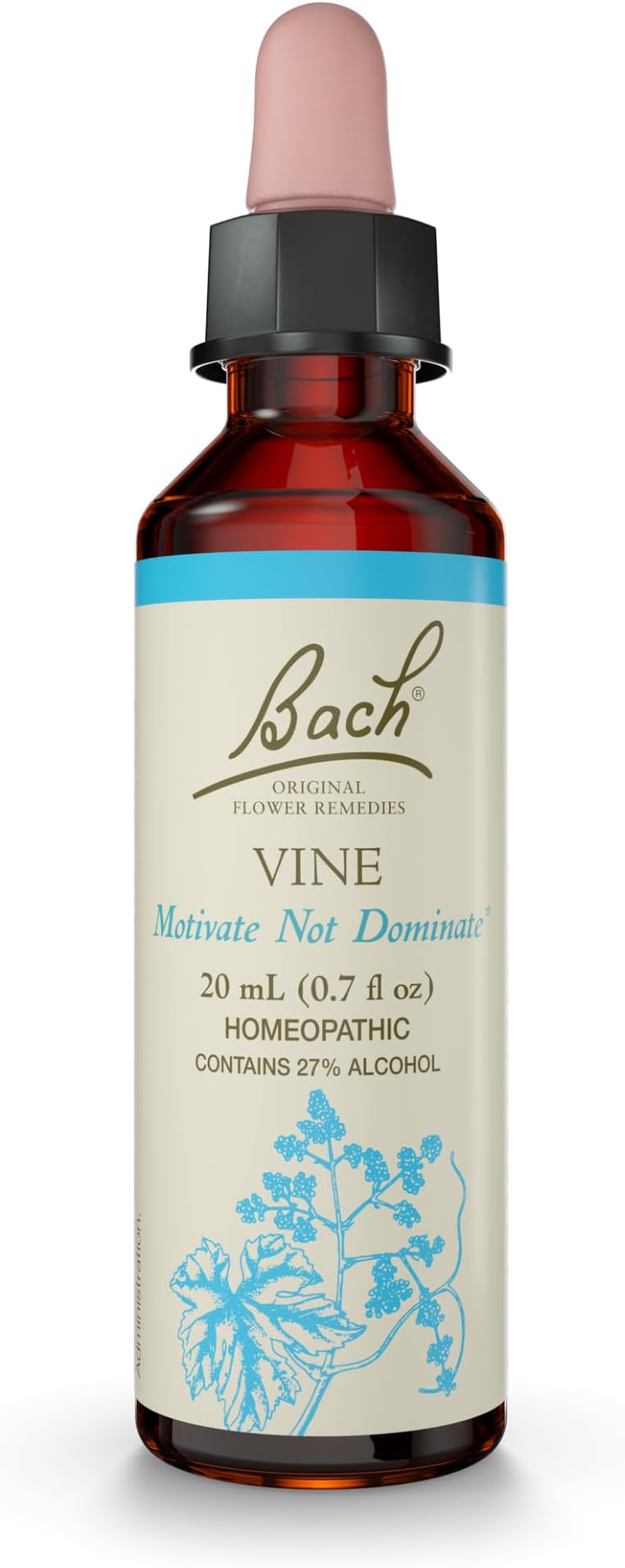 Bach Original Flower Remedies, Vine - Motivate Not Dominate - Natural Homeopathic Flower Essence for Emotional Balance - Vegan, Gluten Free, Sugar Free - 20mL Dropper