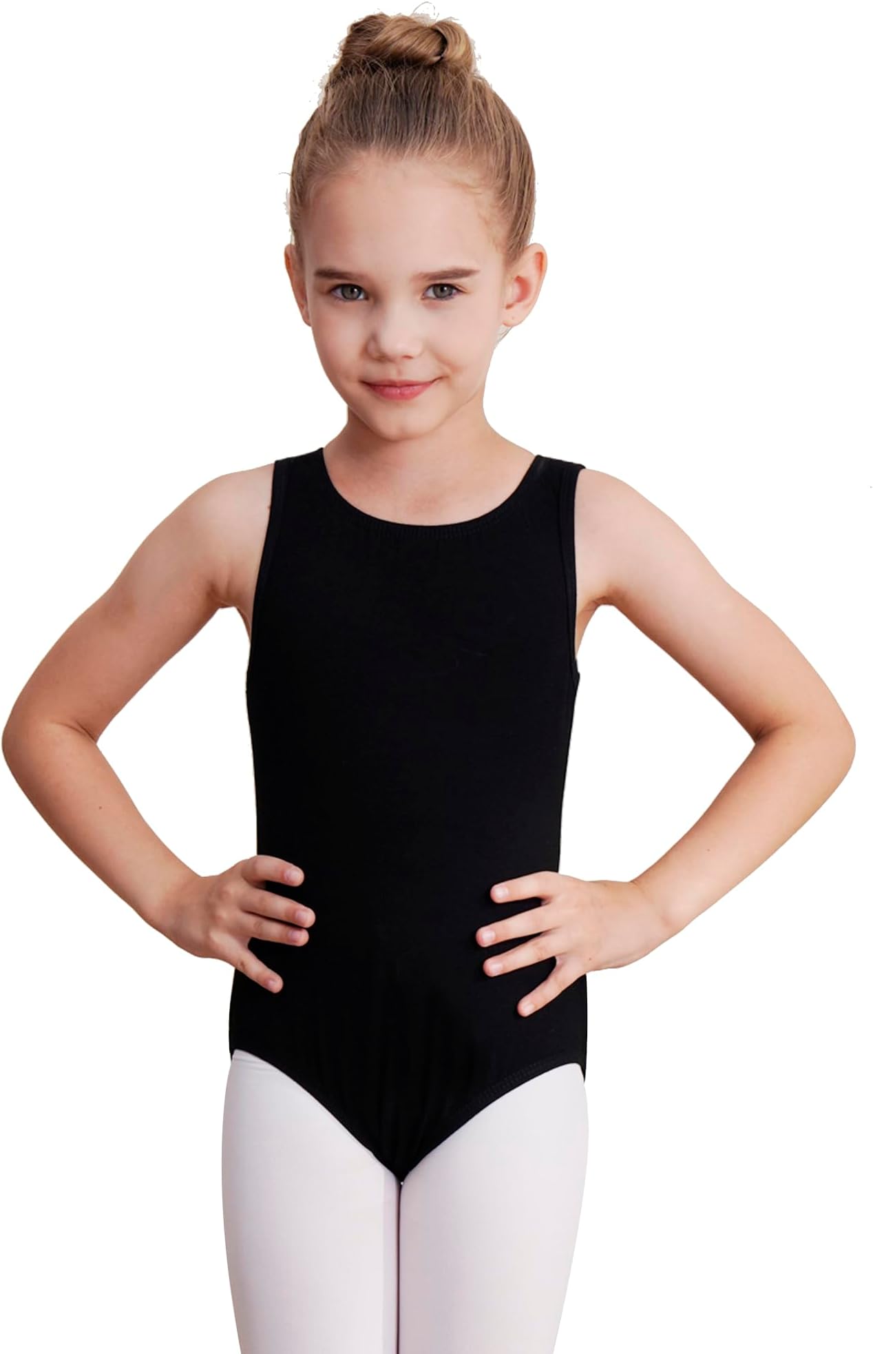 WEGETIT Leotards for Girls Gymnastics Black Sleeveless Leotard Toddler Dance Tank top Kids Ballet Bodysuit