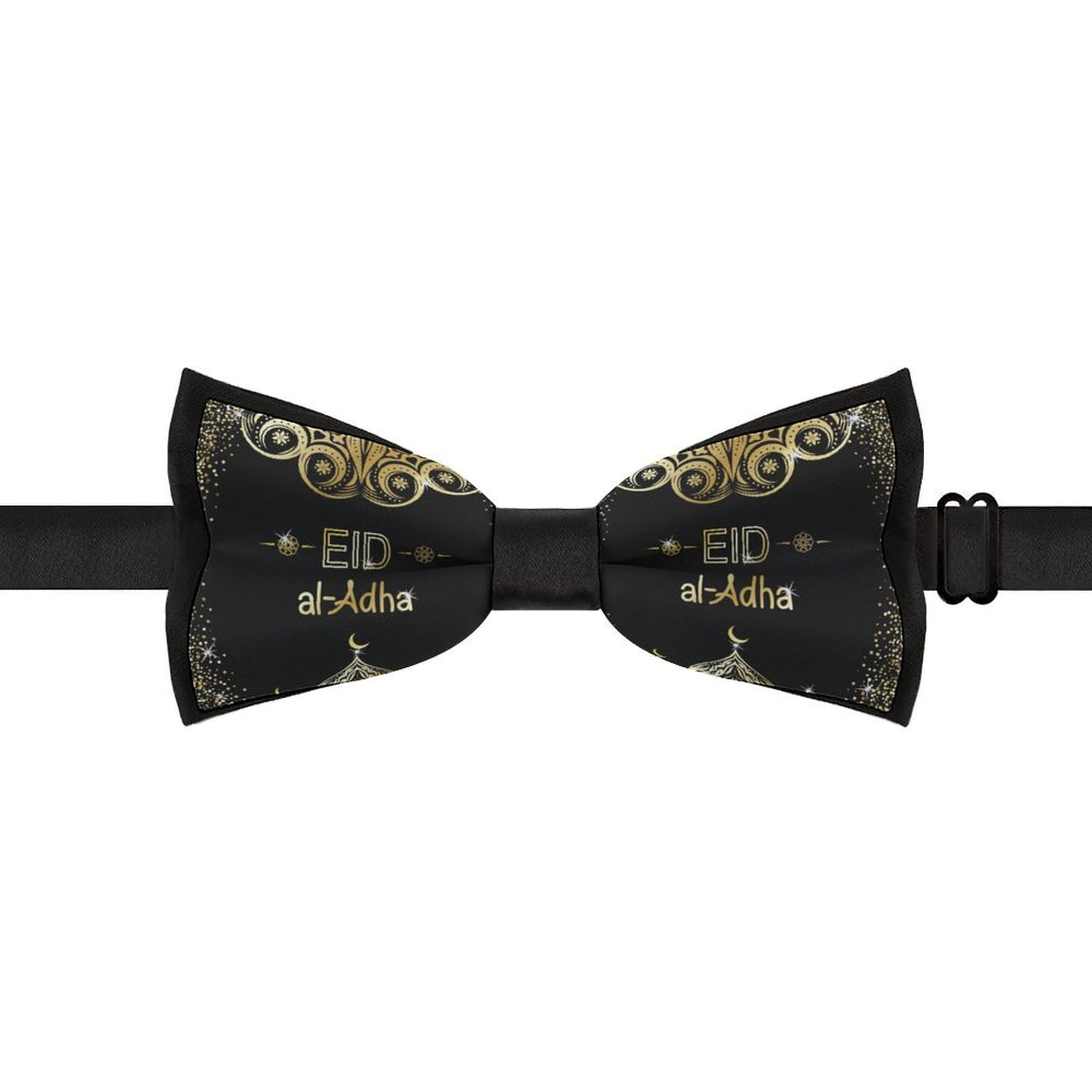 GoasNei Eid Mubarak Bow Tie for Men Adjustable Necktie Funny Tie Neck Ties for Weddings Party