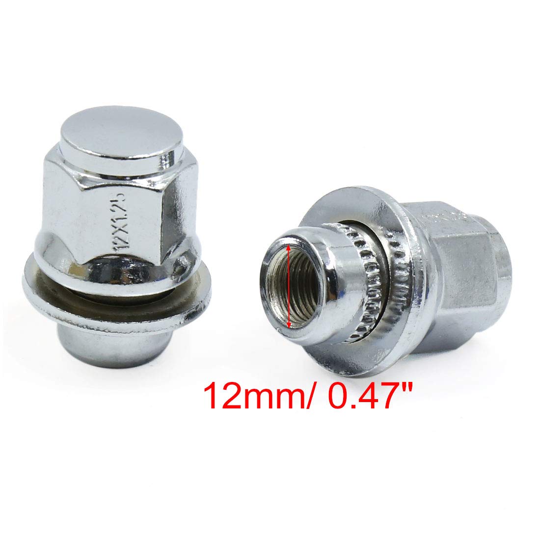 sourcing map 20Pcs M12x1.25 Tornillo de Llanta para El Coche de Carreras Aluminio de Tuercas Antirrobo de Ruedas