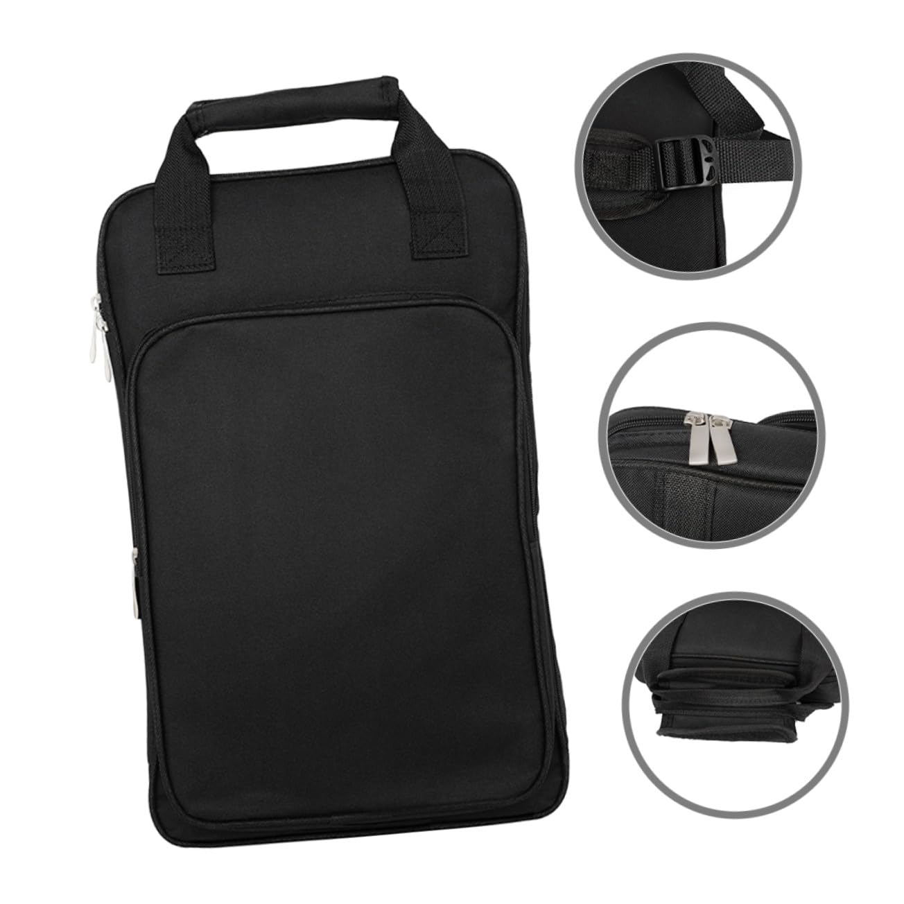 Levemolo Borsa con Ampia Capacità Porta Bacchette Batteria Nero Oxford Resistente e Trasporto Comodo e Tracolla Regolabile, per Festa Scuola Decor