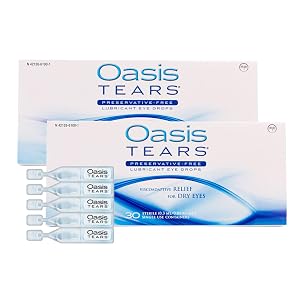 Oasis Tears OT6100 Preservative-Free Lubricant Eye Drops Relief for Dry Eyes Pack of 2 2 x 30 Single-Use