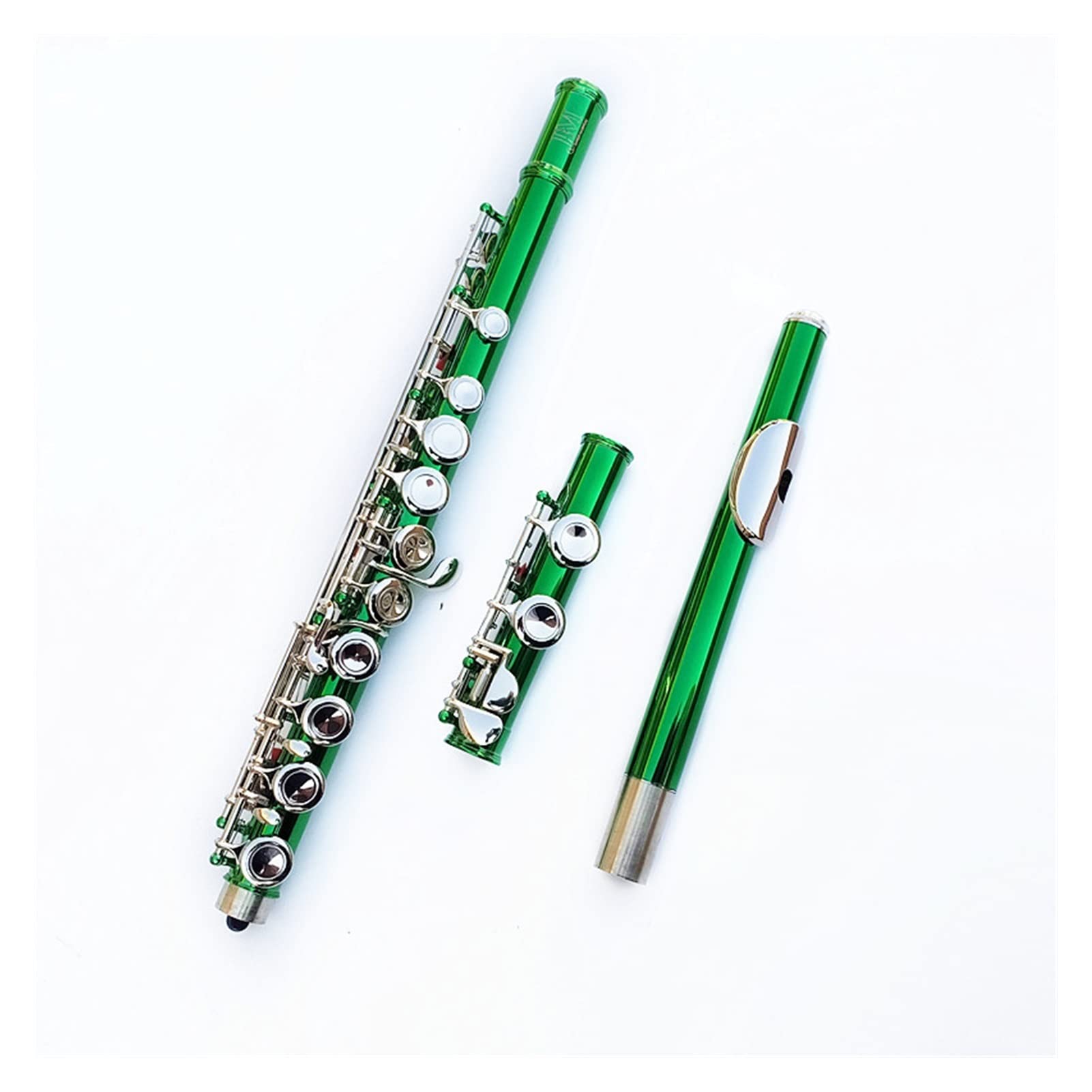 Amazon.co.jp: KERREY フルート楽器 美しい緑のフルート16の穴の閉じた