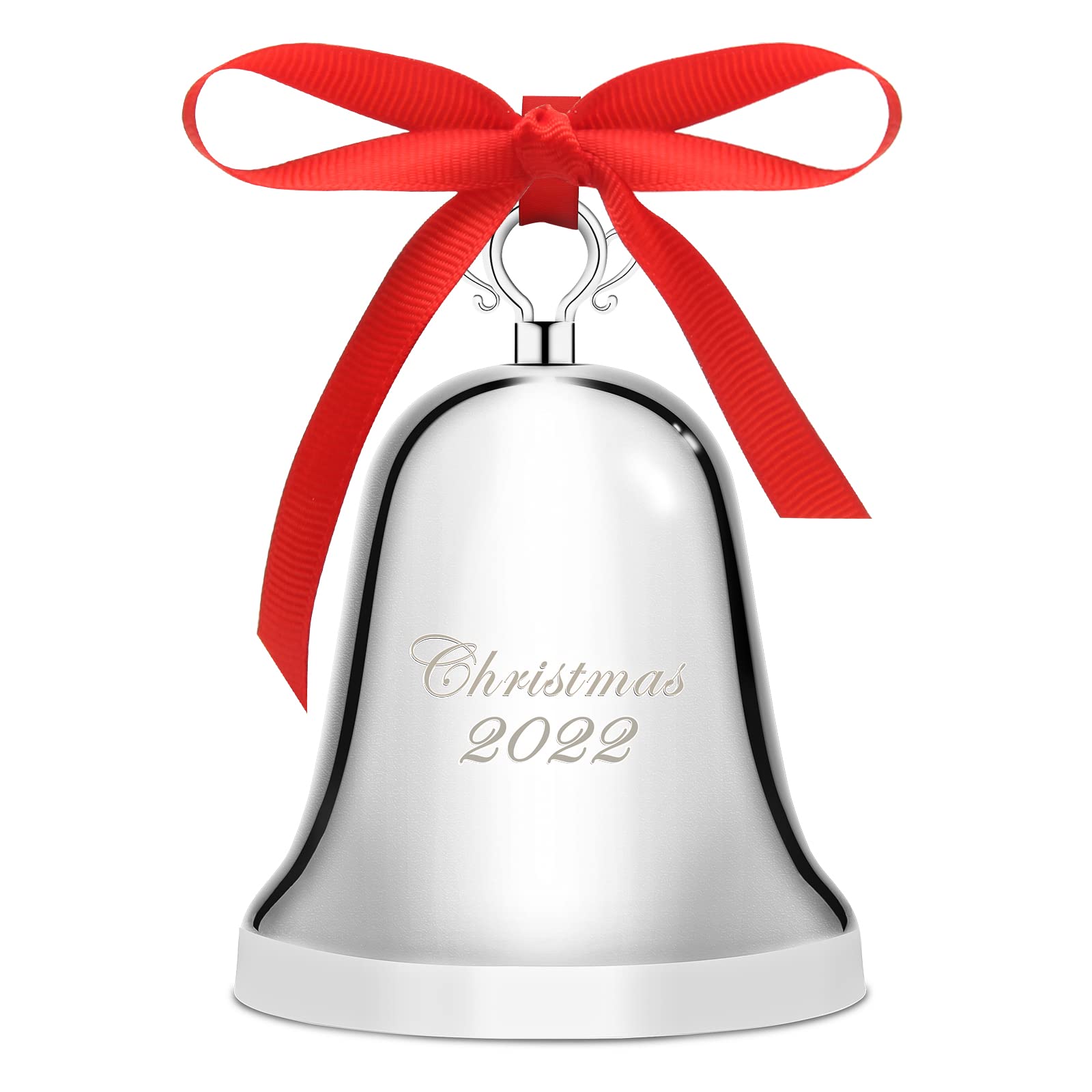 Amazon.com: Christmas Bell 2022 Silver , Luxiv Hanging Silver