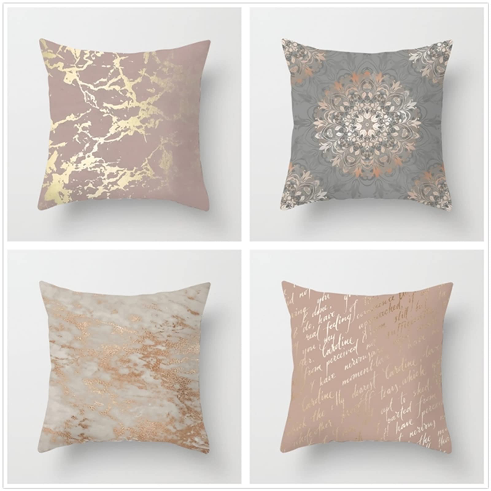 Poszewka na poduszkę 65 x 65 cm, zestaw 4 szt., styl boho, dekoracja do salonu, sypialni, pokoju, poszewka na poduszkę z ukrytym zamkiem błyskawicznym, poduszka na kanapę, poduszka na sofę, Boże