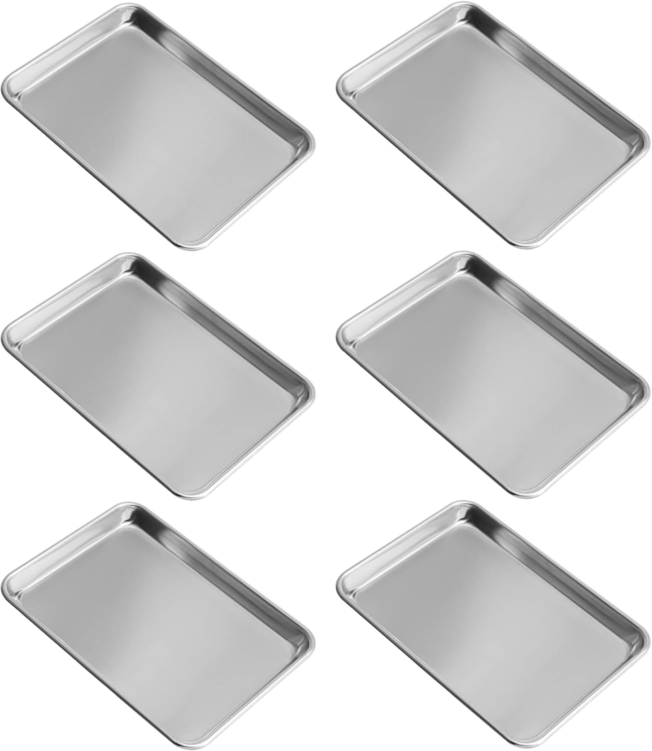 BIEAMA 6 Pack 10" × 13" Baking Sheet Pan Aluminum
