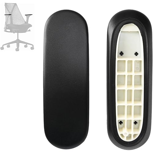 Arm Pads Caps Replacement for Herman Miller Fixed and Height Adjustable Armrest Sayl Office Chair, Black Vinyl (1-Pair)