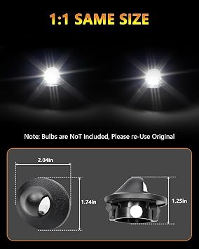 LED License Plate Light LED Tag Light Housing Lamp Assembly Fit for Ford F150 F250 F350 Ranger Explorer Bronco Excursion Expedition, 6500K Black, 2PCS