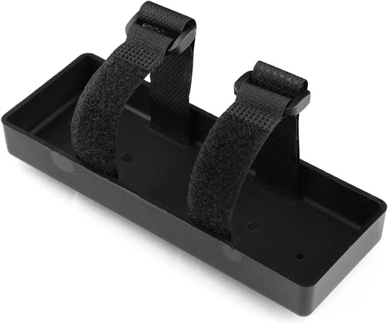 RC Model Car Plastic Battery Box Tray Bracket with Antiskid Tie Straps for 1/8 1/10 RC Crawler Car SCX10 D90 TRX4 Accessories (Black)