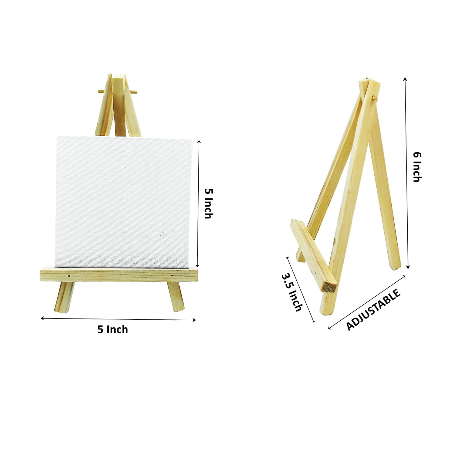 Eduway Mini drewniany stojak na sztalugę, 15 cm, akcesoria do szkicowania, naturalne rzemiosło, sztuka, malarstwo, mini płótno, ramka na zdjęcia, wizytówka, wyświetlacz z płótnem 15 x 13 cm (20 szt.)