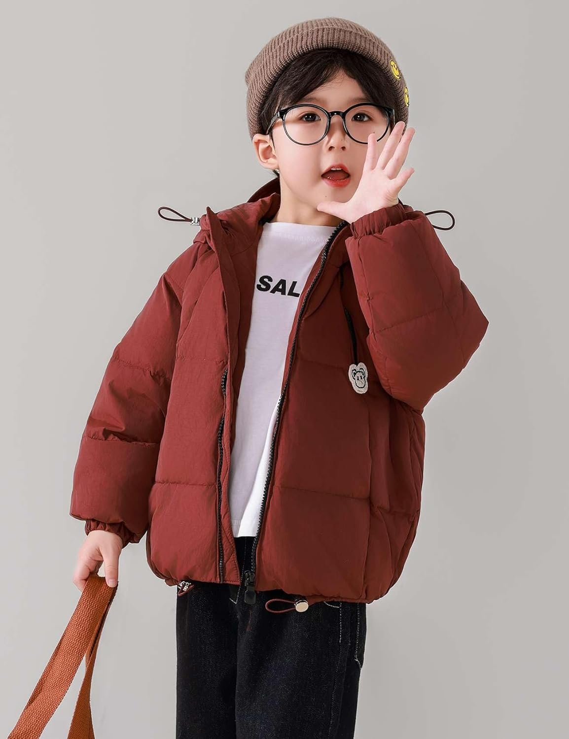 Boys Down Coat Kids Hooded Padded Jacket Toddler Outdoor Heavyweight Warm Outerwear