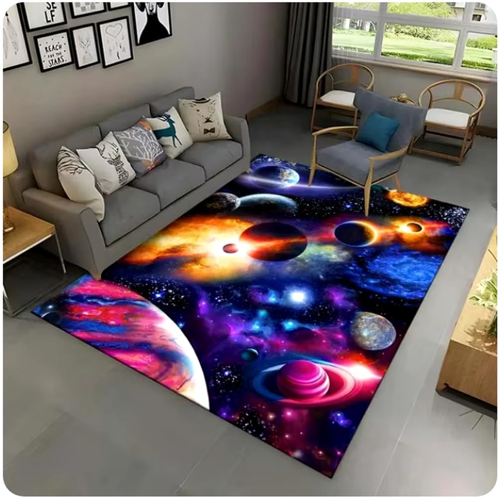 Tapis espace 3D antidérapant et confortable pour sol de chambre
