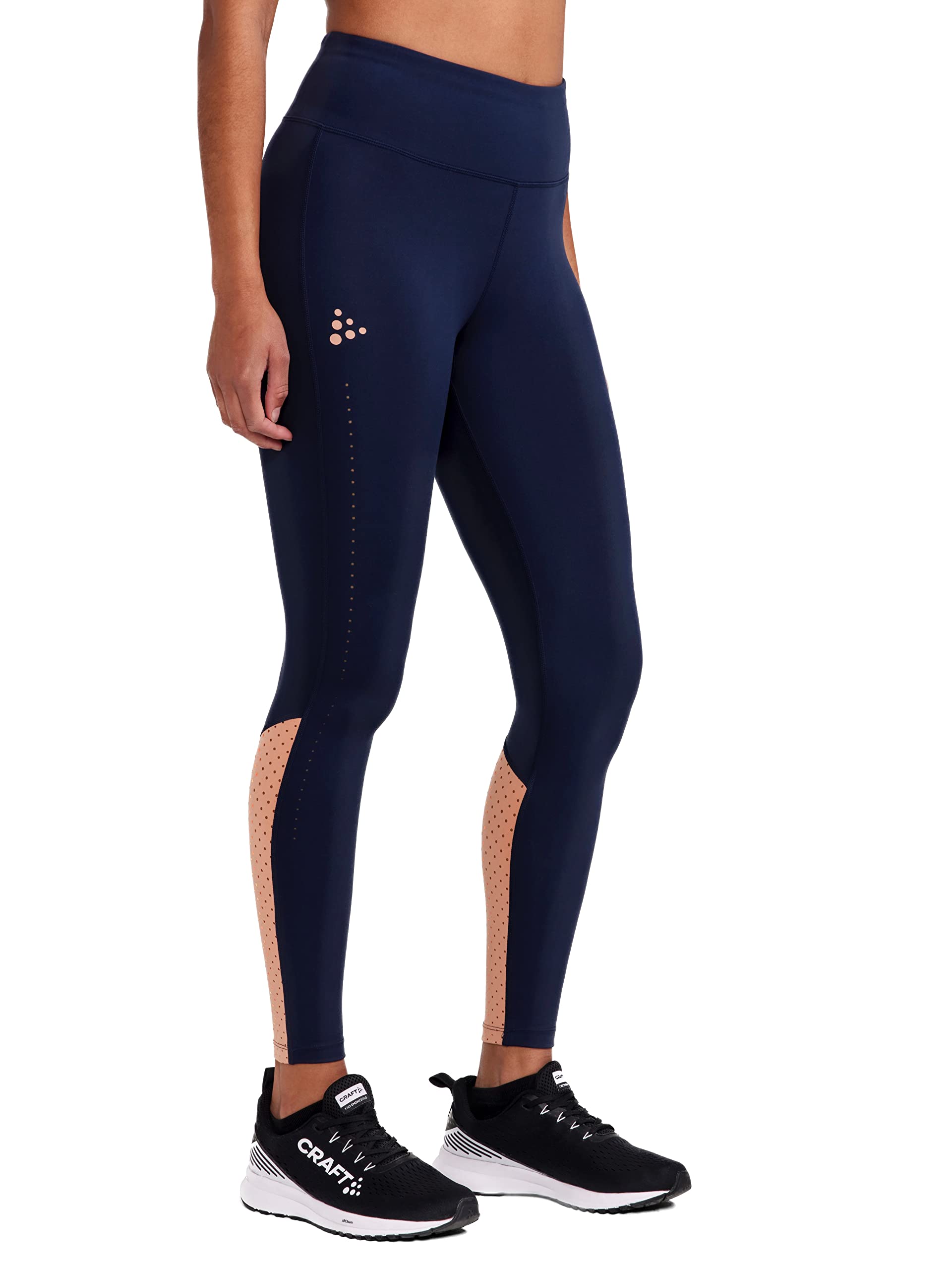 Craft Odzież sportowa ADV Charge damskie perforowane rajstopy | legginsy treningowe z wysokim stanem, idealne do biegania, jogi, siłowni, Blaze-cliff, M
