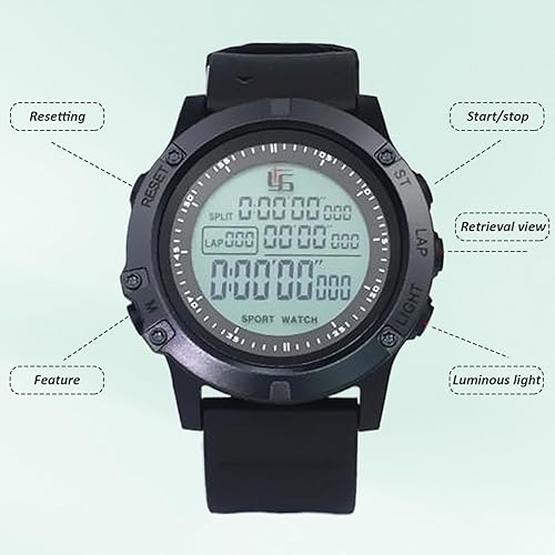 Miniatura 5 de Cronómetros, reloj multifuncional de árbitro de fútbol, cronómetro digital luminoso con pulsera ajustable, cronómetro portátil para deportes,