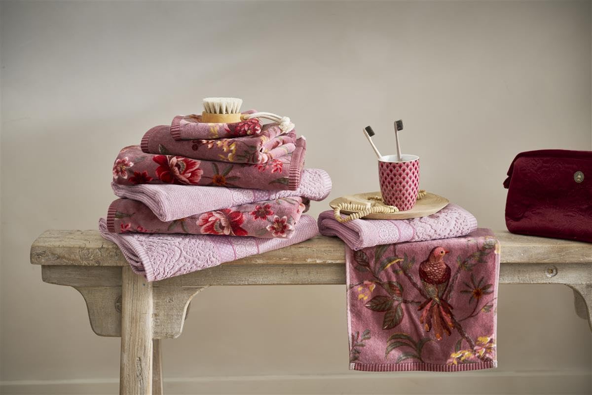 Pip Studio Serviette de bain Secret Garden - Mauve - 70 x 140 cm