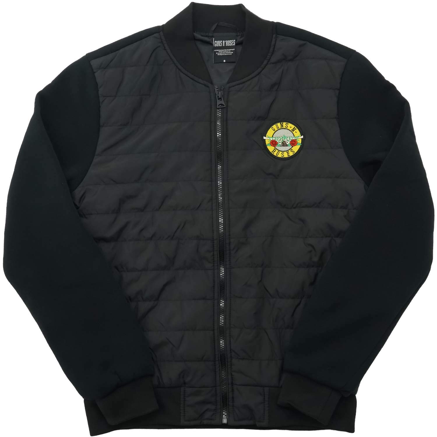 Guns N Roses Quilted Jacket Classic Band Logo Official Black Unisex M