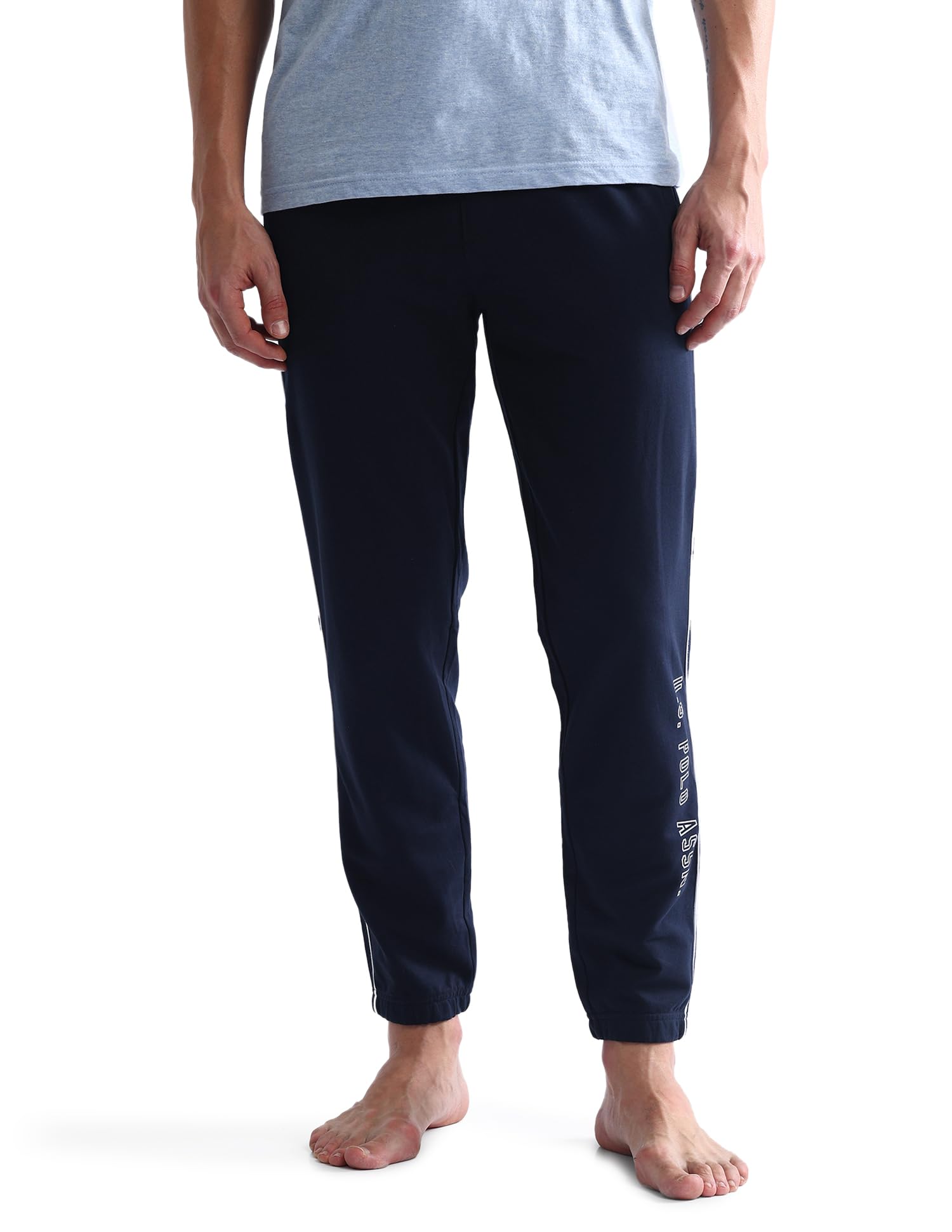 U.S. Polo ASSN. Mens OJ003 Pure Cotton Solid Lounge Joggers-image-38