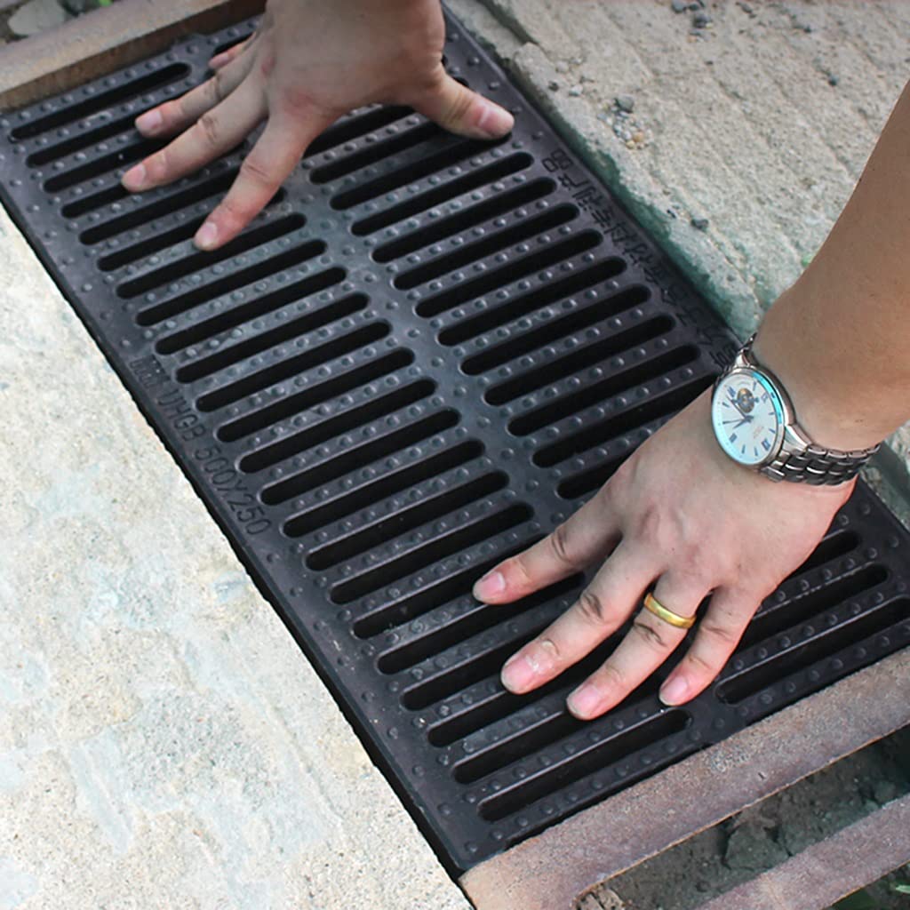 Polimerowy ruszt odpływu liniowego | Czarny, wiele rozmiarów dla systemów odwadniających: Zewnętrzna kratka odpływowa(50x30x2cm)