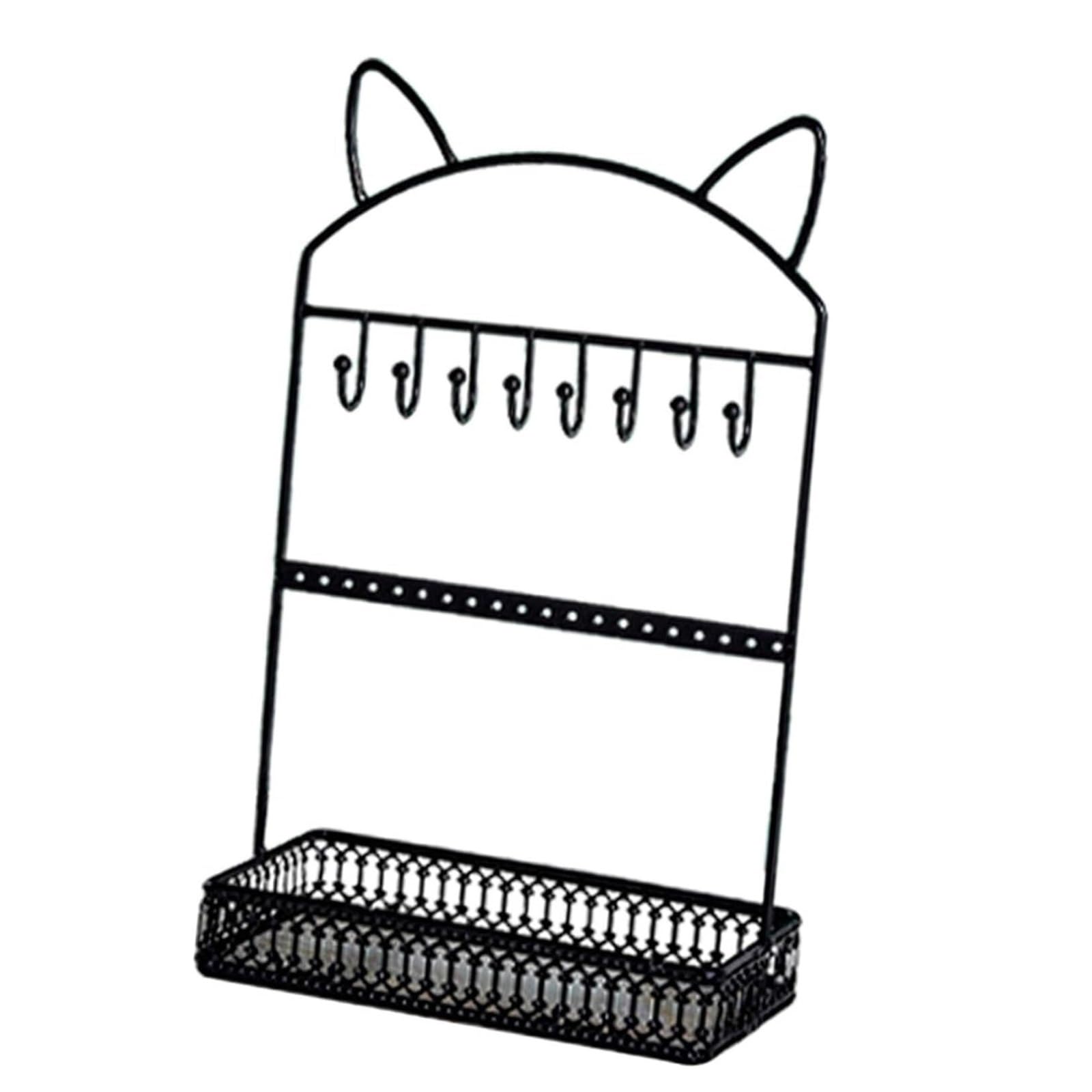AZHKJKZH Jewelry Display Stand Jewelry Display Stand Necklace Bracelet Tray Storage Rack Tower Storage(Black)