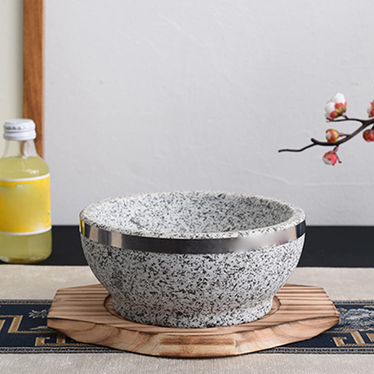 Dolsot Topfuntersetzer aus Stein, hitzebeständig, isoliert, für Blumentöpfe, Bibimbap, Schale, Untersetzer, Holz, 10 Stück
