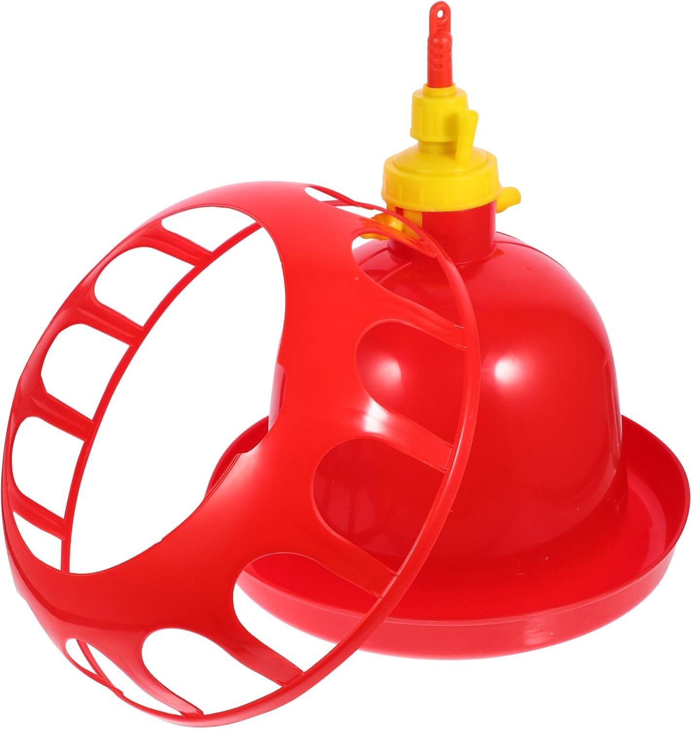 1Pc Thickened Poultry Automatic Waterer for Quail Ducks and Geese Red Drinking Dispenser for Home Use Easy to Operate Poultry Water Drinking System