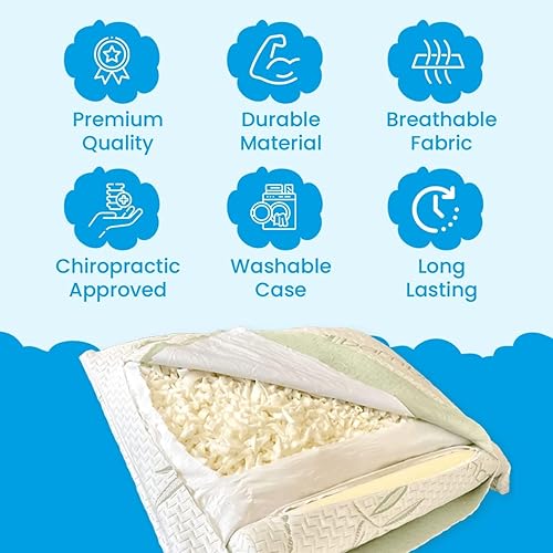 Miniatura 5 de Almohada ortopédica cervical con soporte firme de espuma viscoelástica para cuello, lado suave, espalda y boca abajo, perfectamente ajustable para