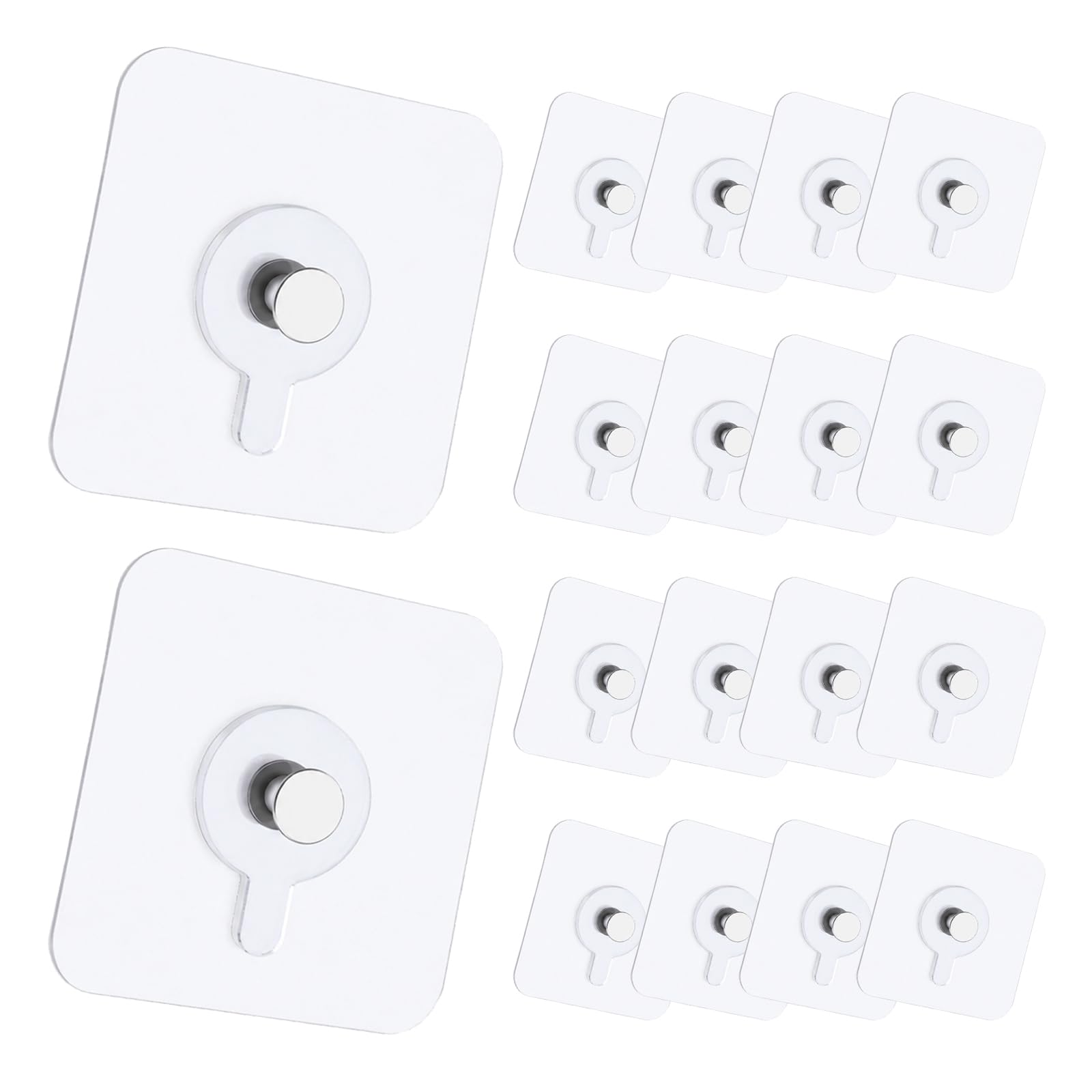 Eirian Silver 20 Pcs Heavy Duty Adhesive Picture Hooks For Hanging Picture Frames