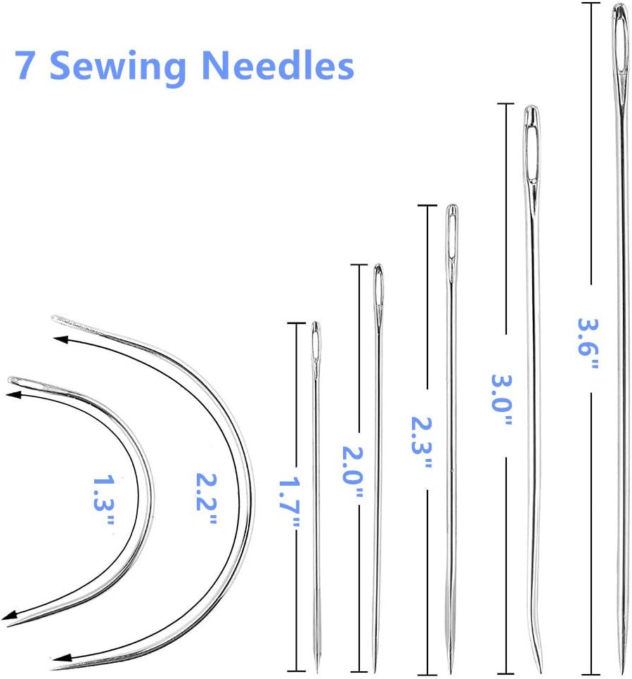 Upholstery Repair Kit, 24 Pcs Leather Craft Tools with High Quality Upholstery Thread Cord and Hand Sewing Needles, Durable Assorted Leather Sewing Set for Working Leather Crafting Projects