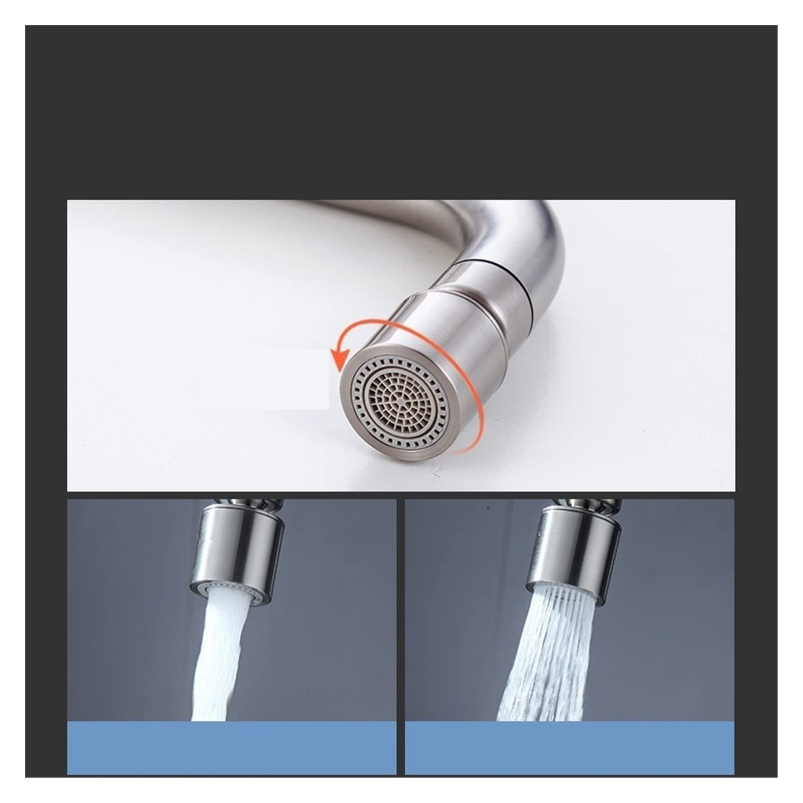 Grifo de baño, Grifo de cocina plegable Tipo agua caliente y frío Lavabo 304 Fregadero acero inoxidable puede ser un grifo universal(B)