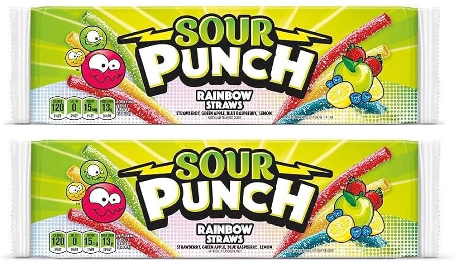 Sour Punch Rainbow Straws Splurge On a Colorful Candy Surprise With SOUR PUNCH Strawberry, Green Apple, Blue Raspberry, lemon 2 X 57g (U.S.A.) (B0D182G5XK) Amazon Price History, Amazon Price Tracker