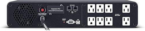 Miniatura 3 de CyberPower CP1500PFCRM2U Sistema UPS Sinewave PFC con respaldo de batería y protector contra sobretensiones, 1500VA/1000W, 8 tomas de corriente,