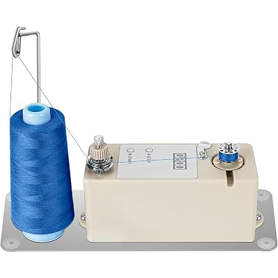 Automatic Bobbin Winder for Sewing, Portable Bobbin Winder Machine Electrical Fast with Thread Guide, Spool Stand, Mounting Plate for Domestic and Industrial Sewing Machines