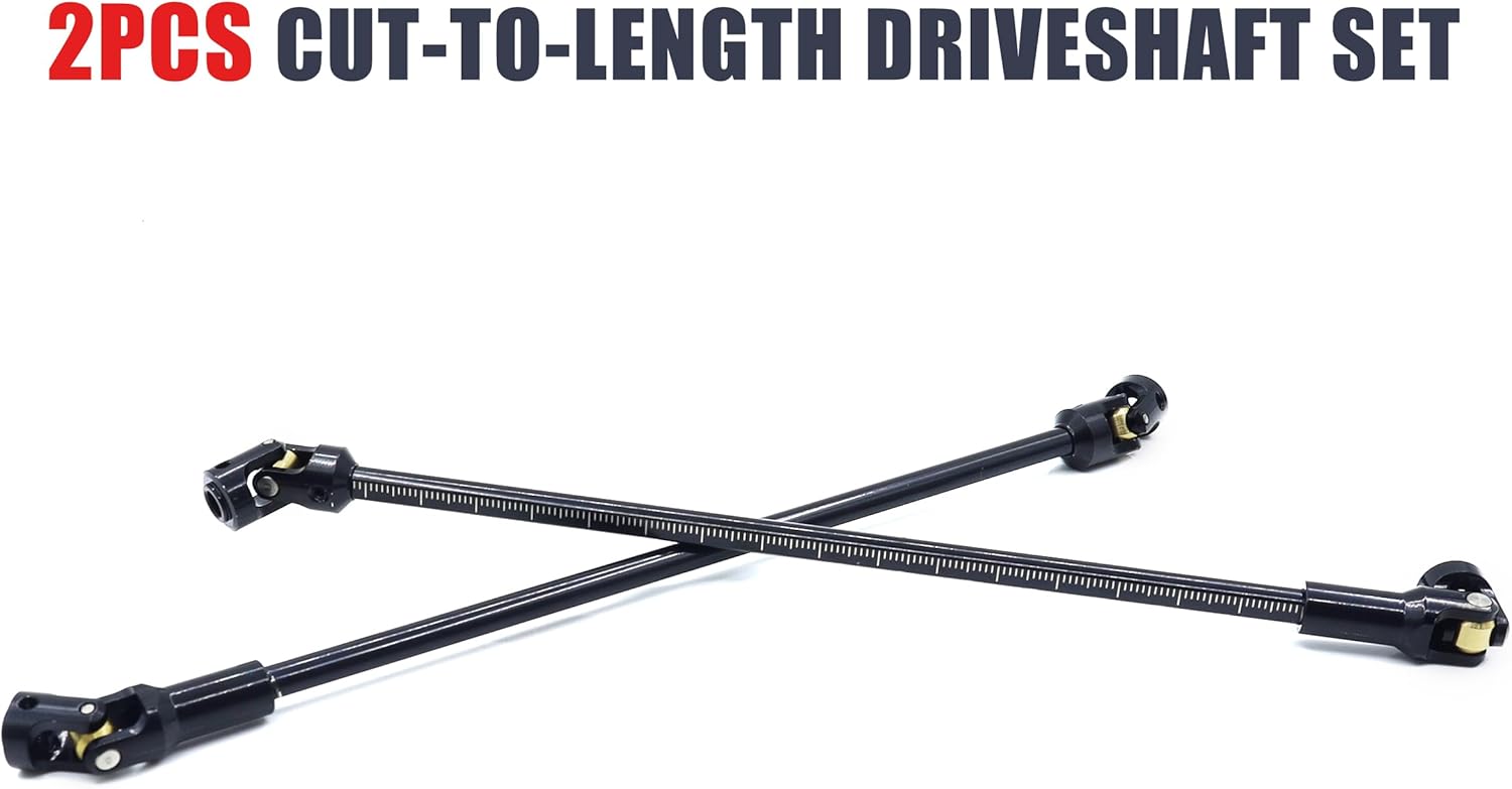 SCX10 Drive Shaft 2pcs 68-229mm Cut to Length Stainless Steel Driveshaft for 1/10 RC Crawler LCG Rig Sportys Scalers GSPEED Capra SCX10 Pro Element DIY SCX10(Black)