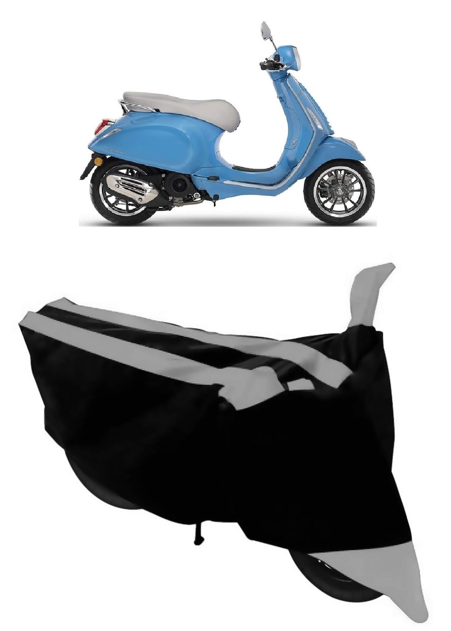 NEXTON Polyester Water Resistant & Dust Proof Bike Cover with Mirror Pockets for Piaggio Vespa (Grey)|Bike Accessories