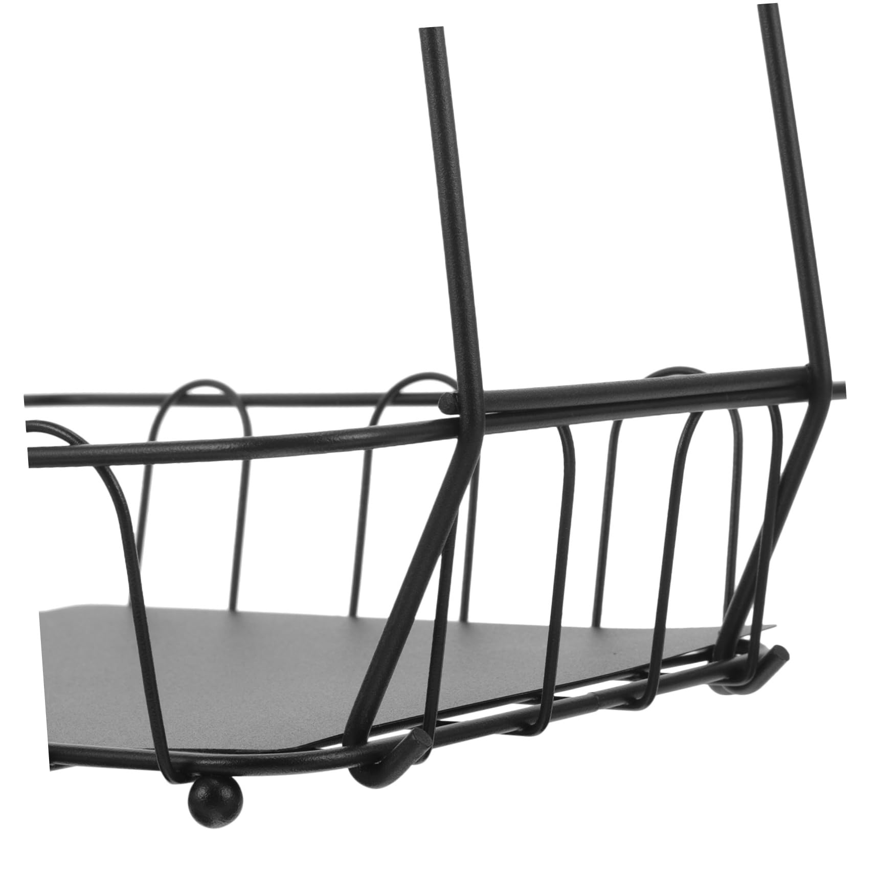 Cesta de 2 Niveles de Hierro Negro para Almacenamiento de Pan y Pasteles