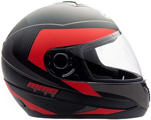Miniatura 3 de MMG El casco integral para motocicleta DOT Street Legal viene con escudo transparente y protector ahumado de repuesto (MGAH26) (negro mate y rojo,