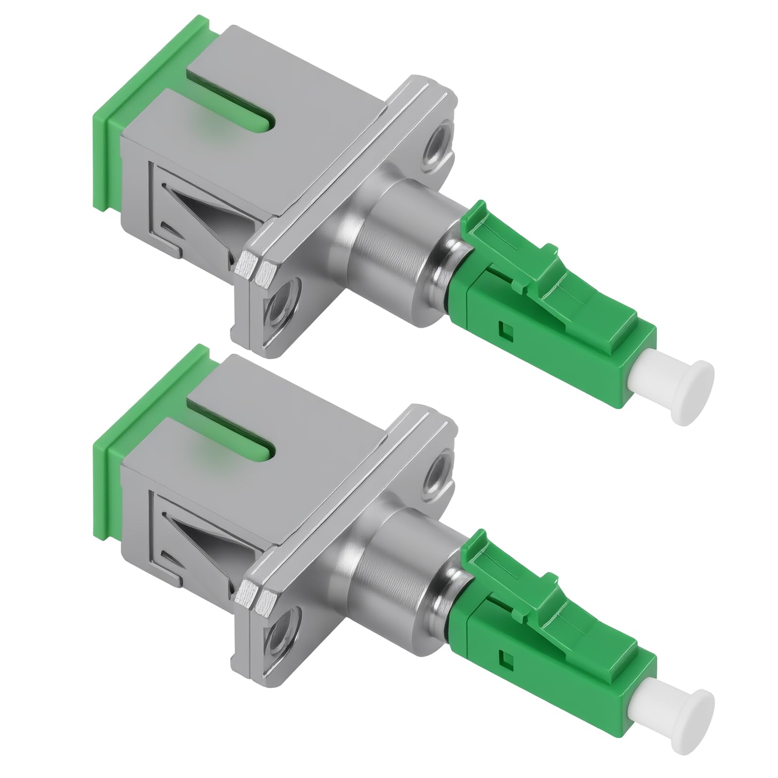 Adaptador de fibra óptica SC/APC hembra a LC/APC macho monomodo híbrido, LC a SC, bajas pérdidas