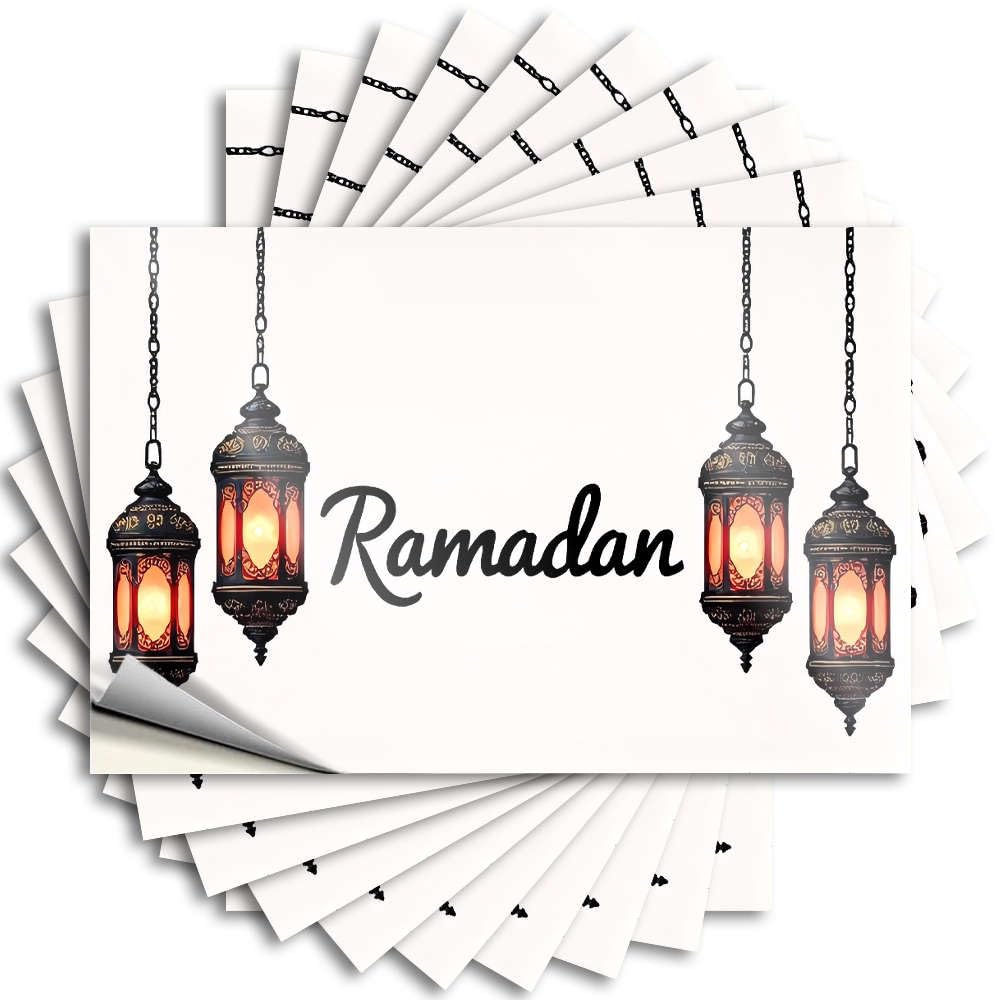 Decorations for Room Bumper Tattoos | Beautifully Designed Ramadan Lanterns Hang Against A White Background Unique Durable Vinyl Sticker Easy Apply for Best(12X18CM)