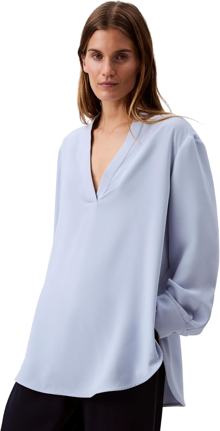 Calvin Klein Women's Relaxed V Neck Blouse