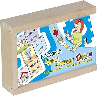 Carlu Brinquedos - Figuras e Palavras Dominó 28 Peças, 3+ Anos, Multicor, 1226
