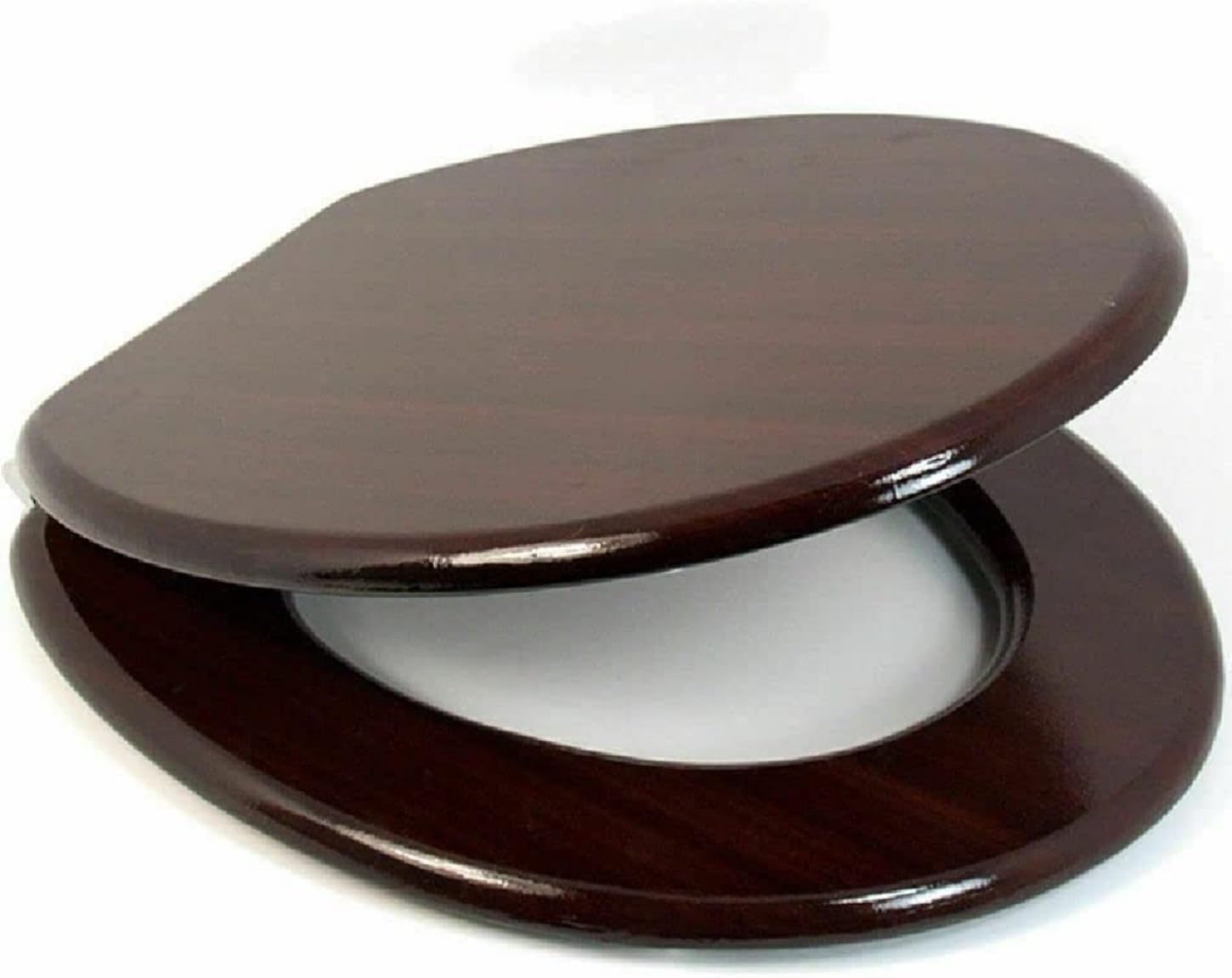 Bargainsgalore Mahogany New 18" Mdf Universal Bathroom Wc Toilet Seat Easy Fit With Fittings Wooden W/C (Mahogany)