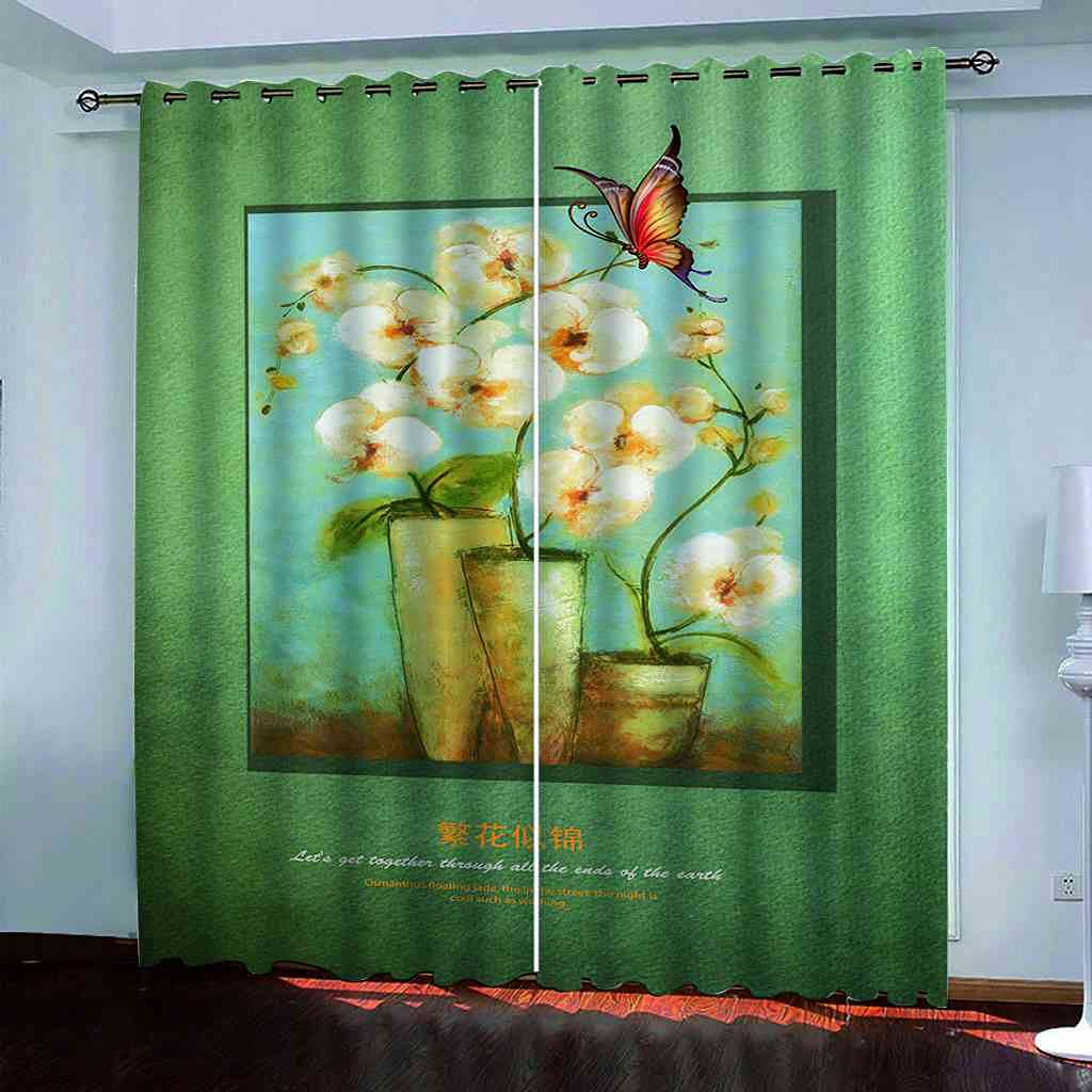 Rideaux salon d'enfants haut de gamme motif peinture à l'huile