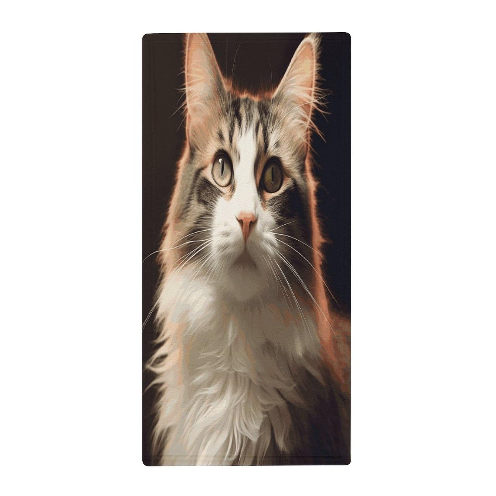FekiLoot Cat Hand Towels Coral Velvet Highly Absorbent Towel,Classic Luxury Printed Hand Towels Soft Hands Face Towel for Bathroom Kitchen Salon Workout 13.8 X 28.7 in
