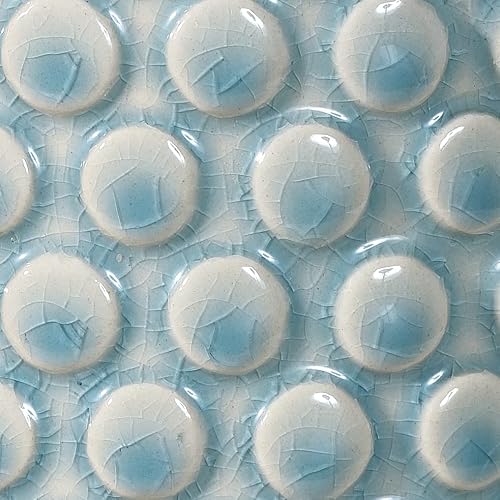 Bloomingville Coastal Stoneware Pot With Raised Dots And Crackle Glaze, Sky Blue, 6" #TOP5