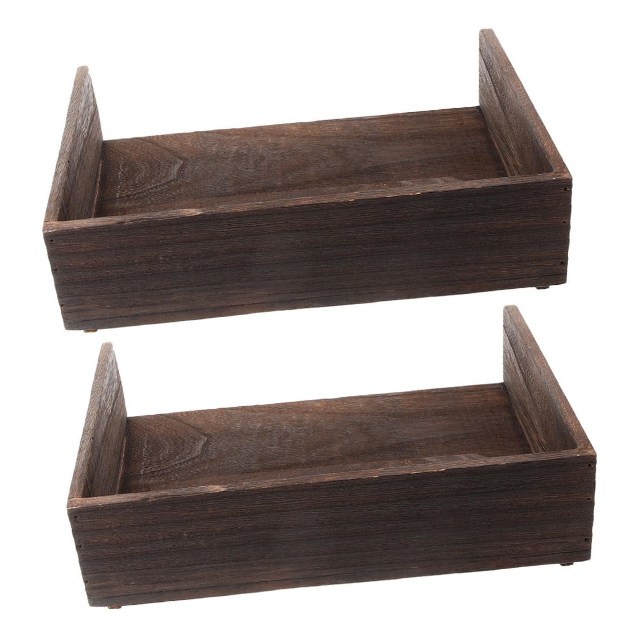 Vaschetta Portadocumenti da Scrivania in Legno 2 Pezzi | 2 Livelli, Stile Vintage Retrò, per Ufficio e Studio, Struttura Stabile e Pratica