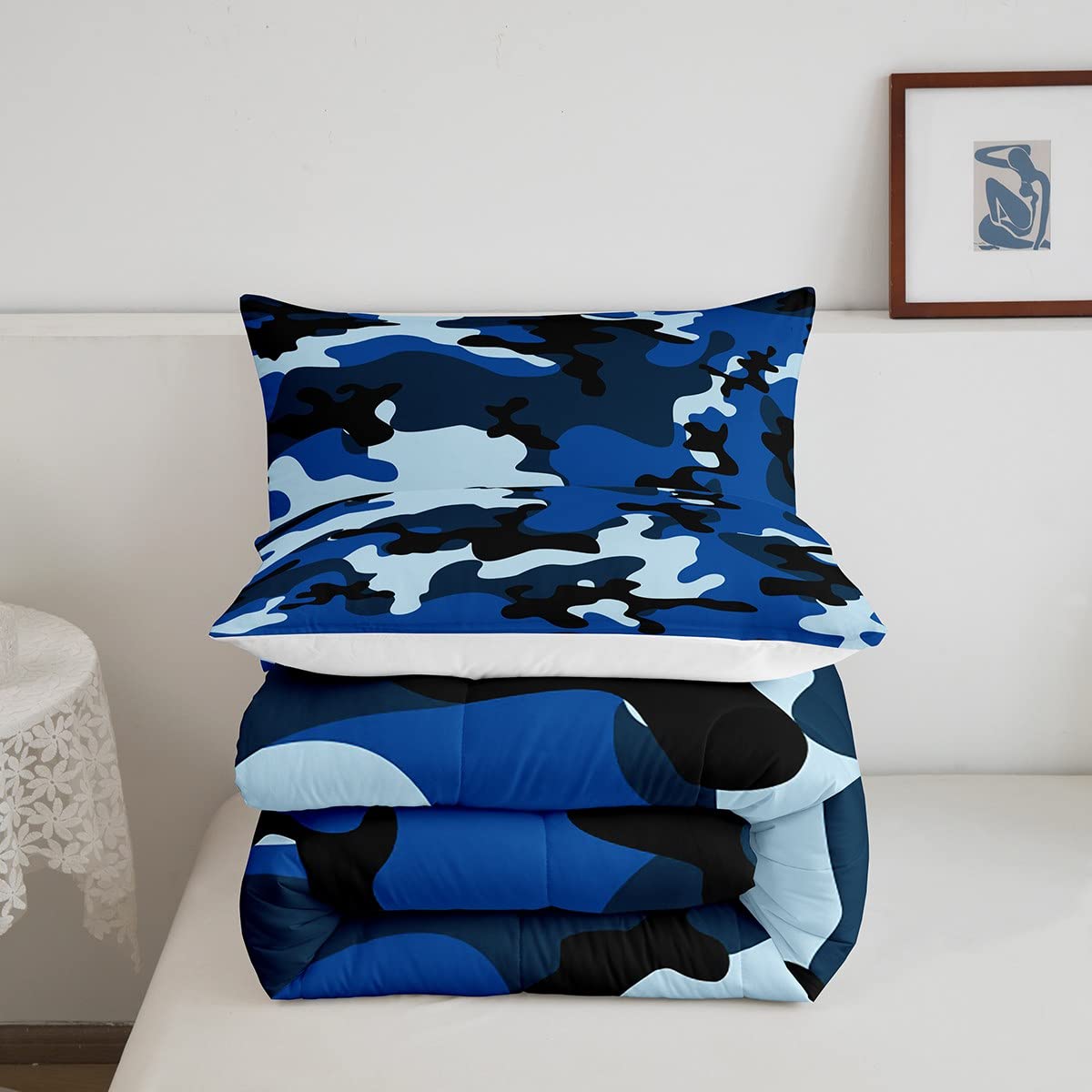 Feelyou Camo Comforter Set For Boys - Military Style Bedding Set Twin Size With Pillowcase, Kids Bedroom Decor