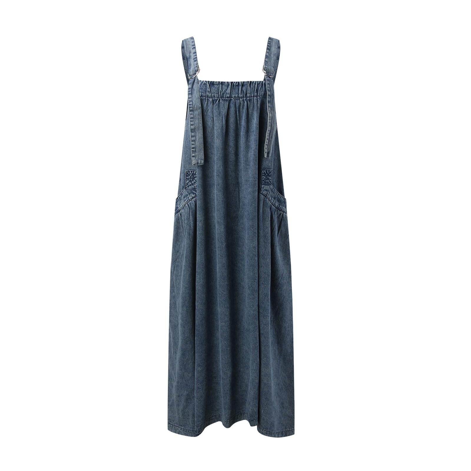 Robe Salopette En Denim Pour Femme - Mi-longue, Coupe Ample Et Ajustée - Style Décontracté Ou Élégant - Tissu Souple