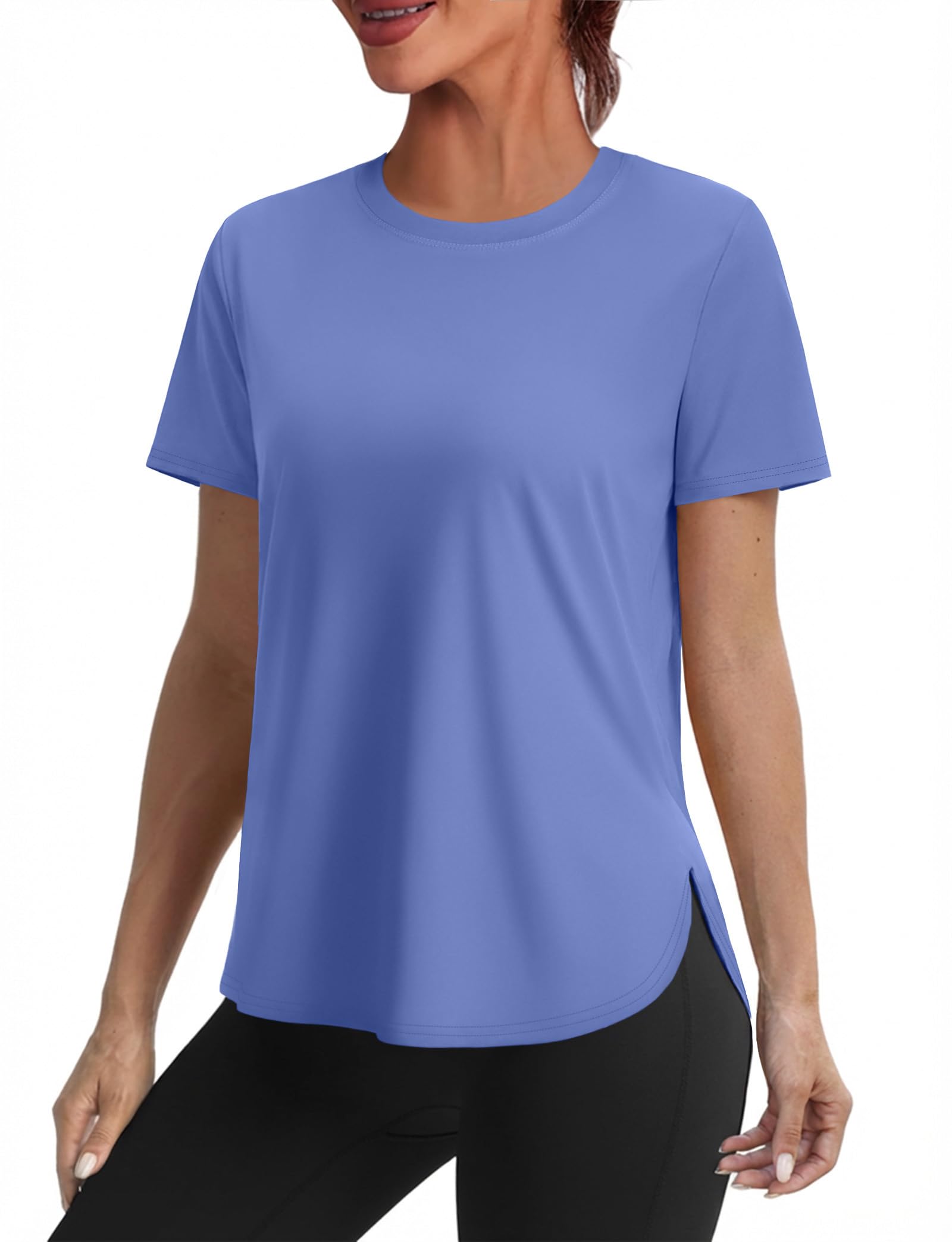 Women's Workout Tops for Women Sun Shirts UPF 50+ Short Sleeve UV Protection Shirt Lightweight Quick Dry Hiking Top for Women — view 9